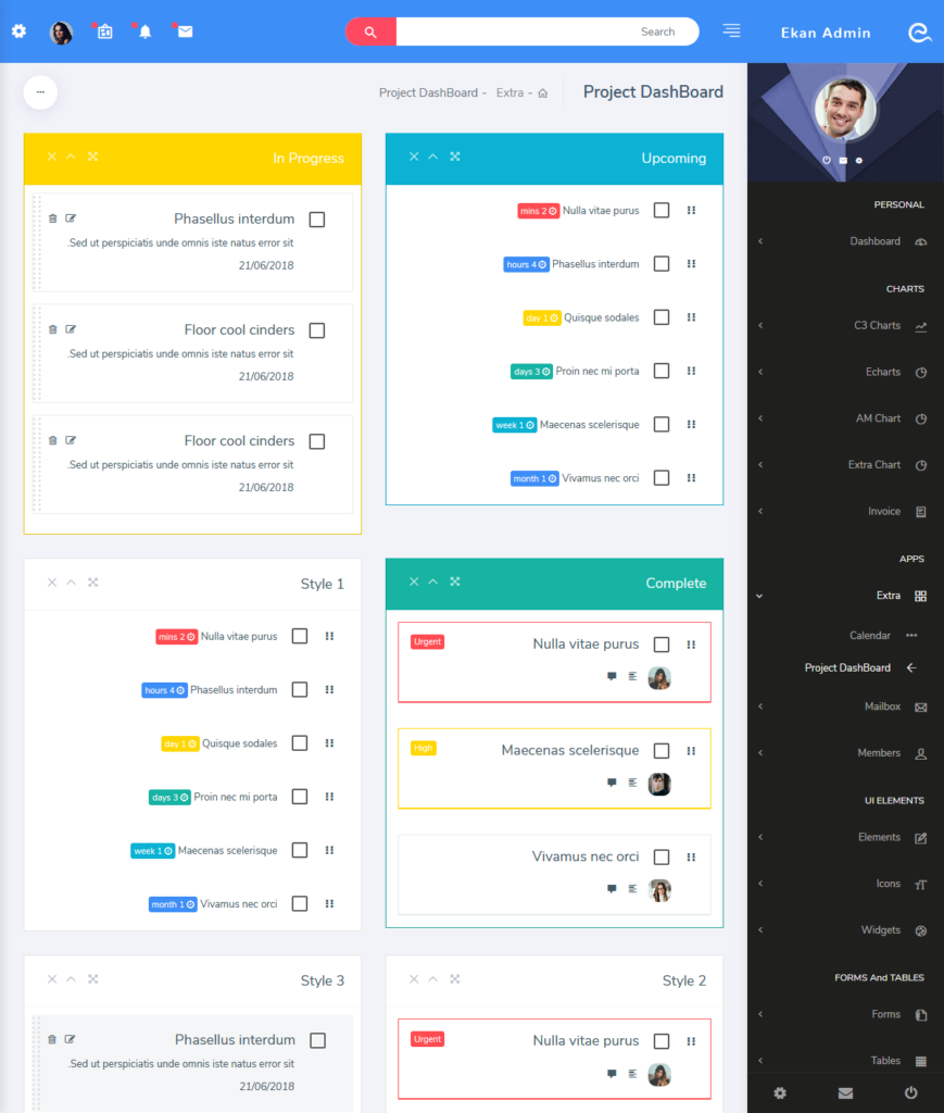 Bootstrap 4 Admin Dashboard