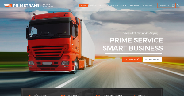 26.PrimeTrans Logistics & Business WordPress Theme