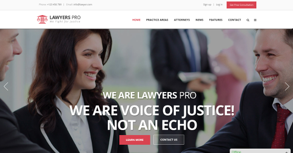 5.Lawyers Pro – WordPress Theme
