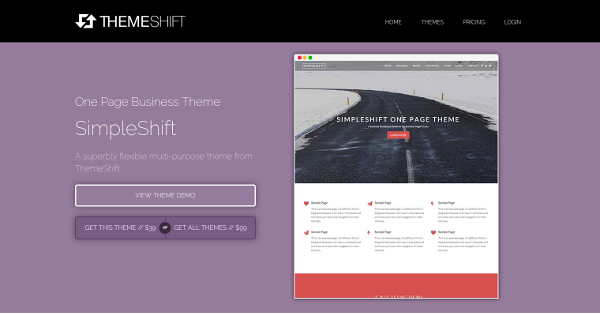7.SimpleShift One Page Business WordPress Theme