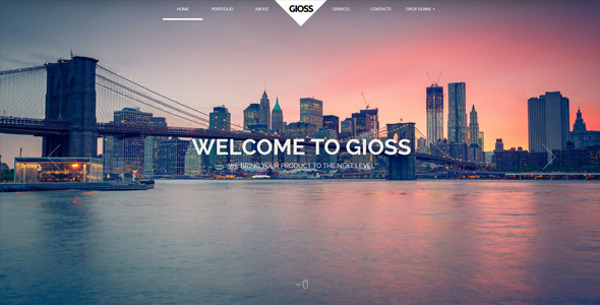 8.Gioss – Responsive HTML One Page Parallax