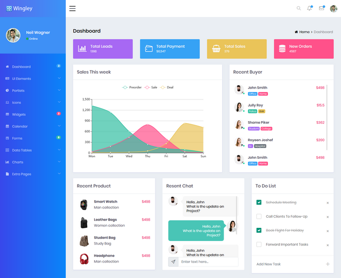 Responsive Bootstrap 4 Admin