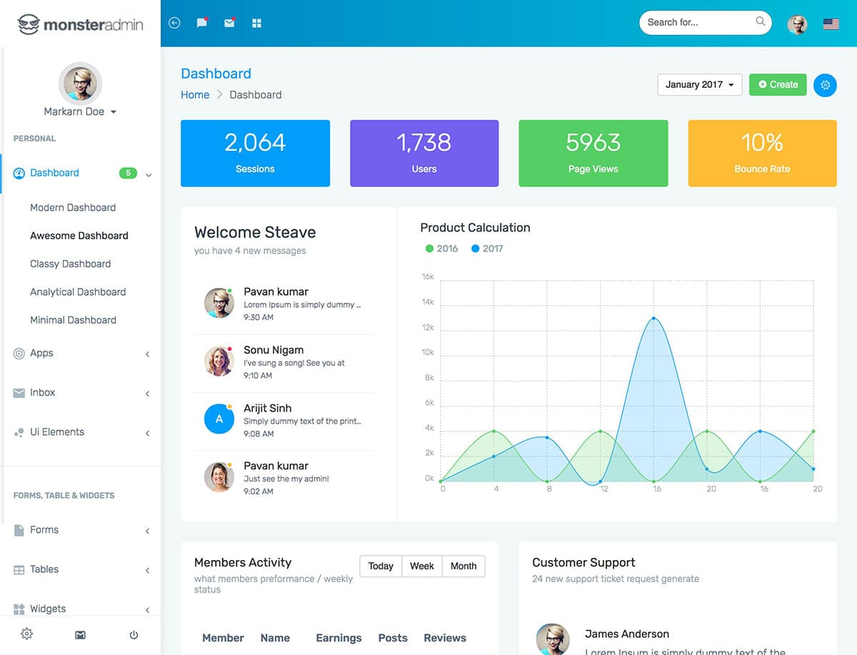 Bootstrap Admin Template