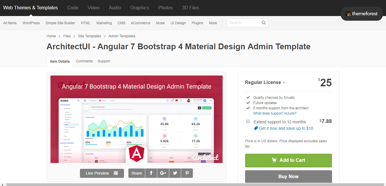 ArchitectUI – Angular 7 & Bootstrap 4