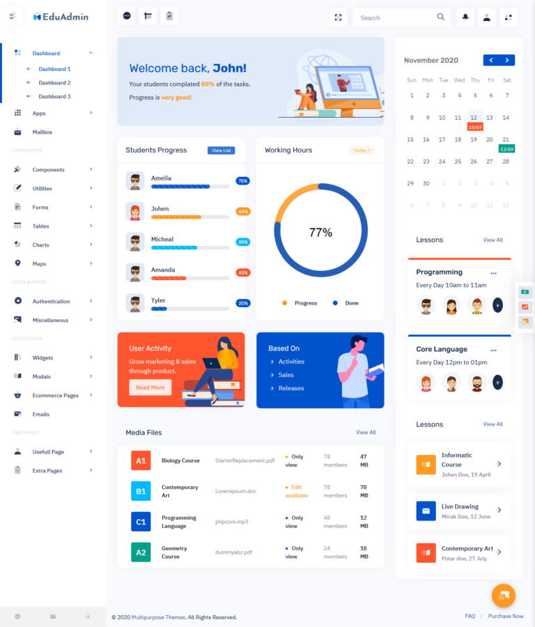 Eduadmin - Responsive Admin Dashboard UI Kit | Admin Panel