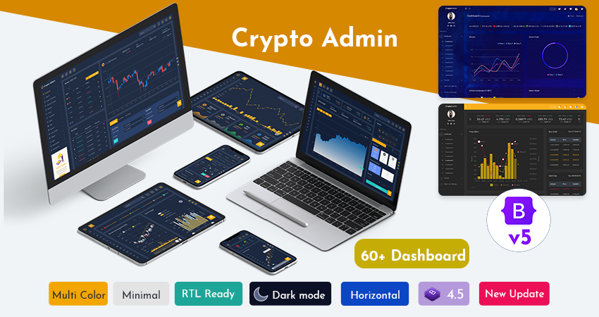 Crypto Bootstrap 5 Admin Templates + Bitcoin Dashboards + ICO