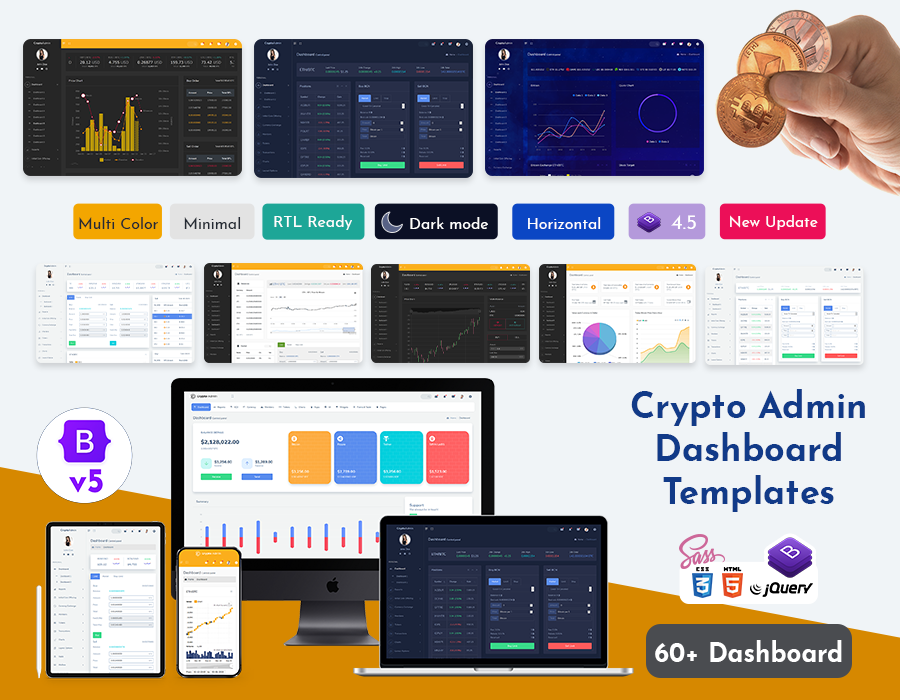 Tokenize Crypto Currency Admin Templates